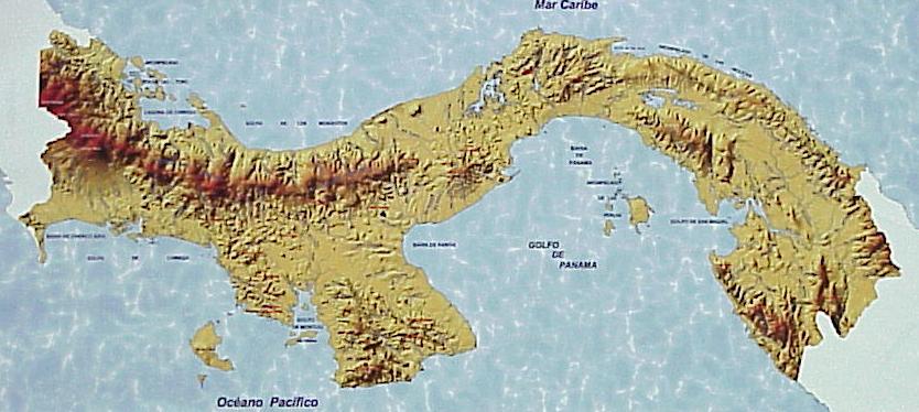 Map of Panama Physical Map