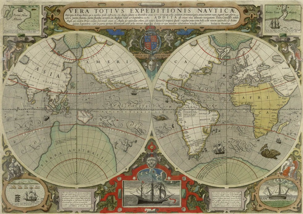 Stare geografske mape i karte Vera-Totius-Expeditionis-Nauticae-1595-69