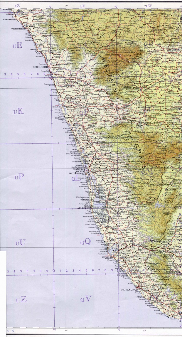 Topographic Map Of Kerala Physical Maps Of Kerala