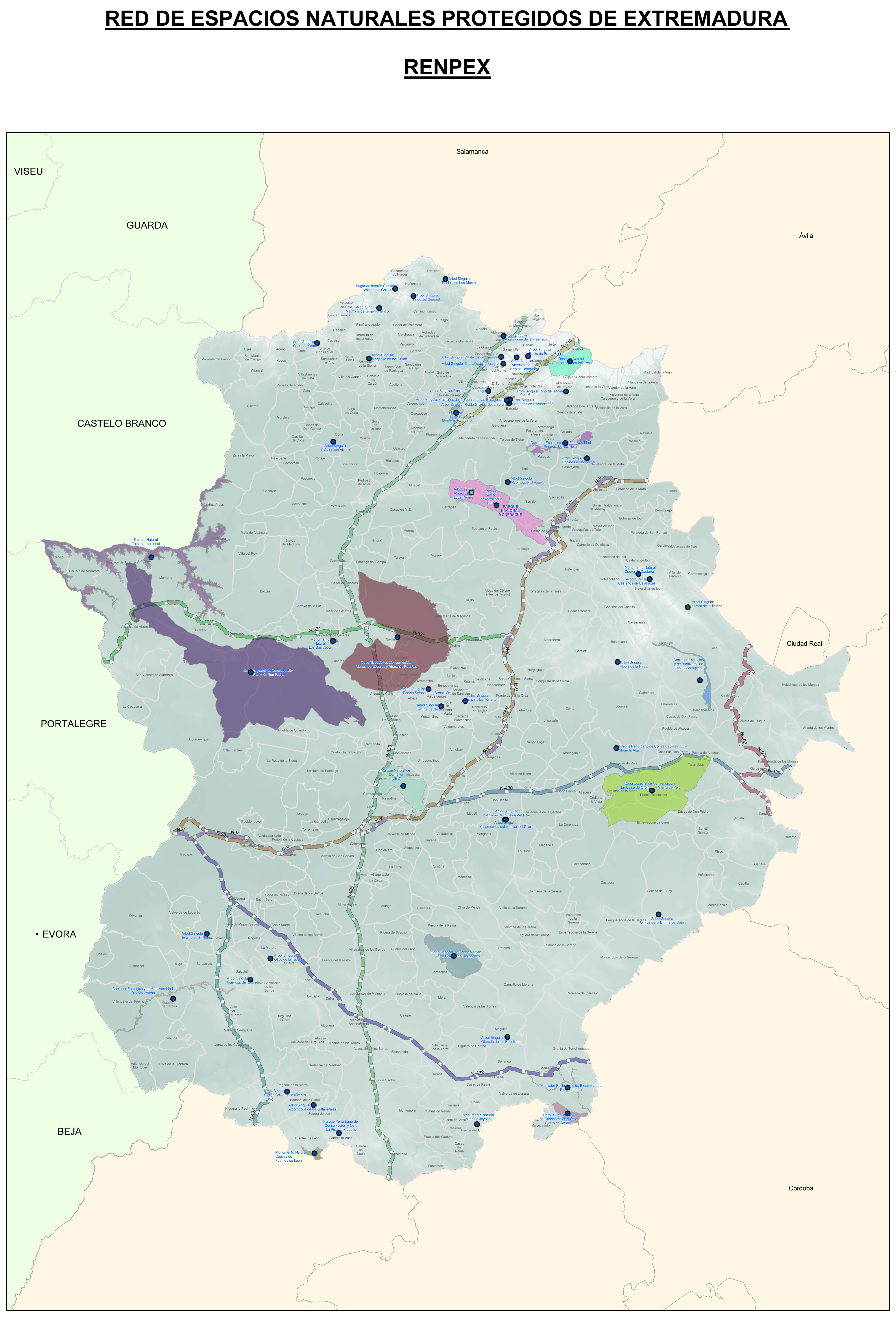 Espacios naturales protegidos de Extremadura