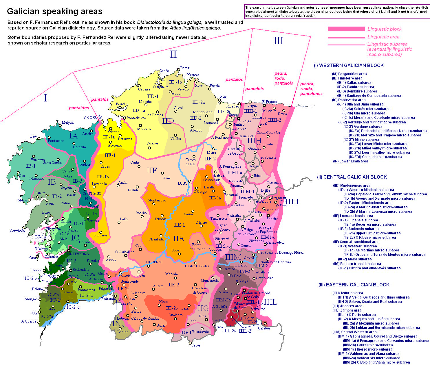 Áreas lingüísticas del idioma gallego 2008