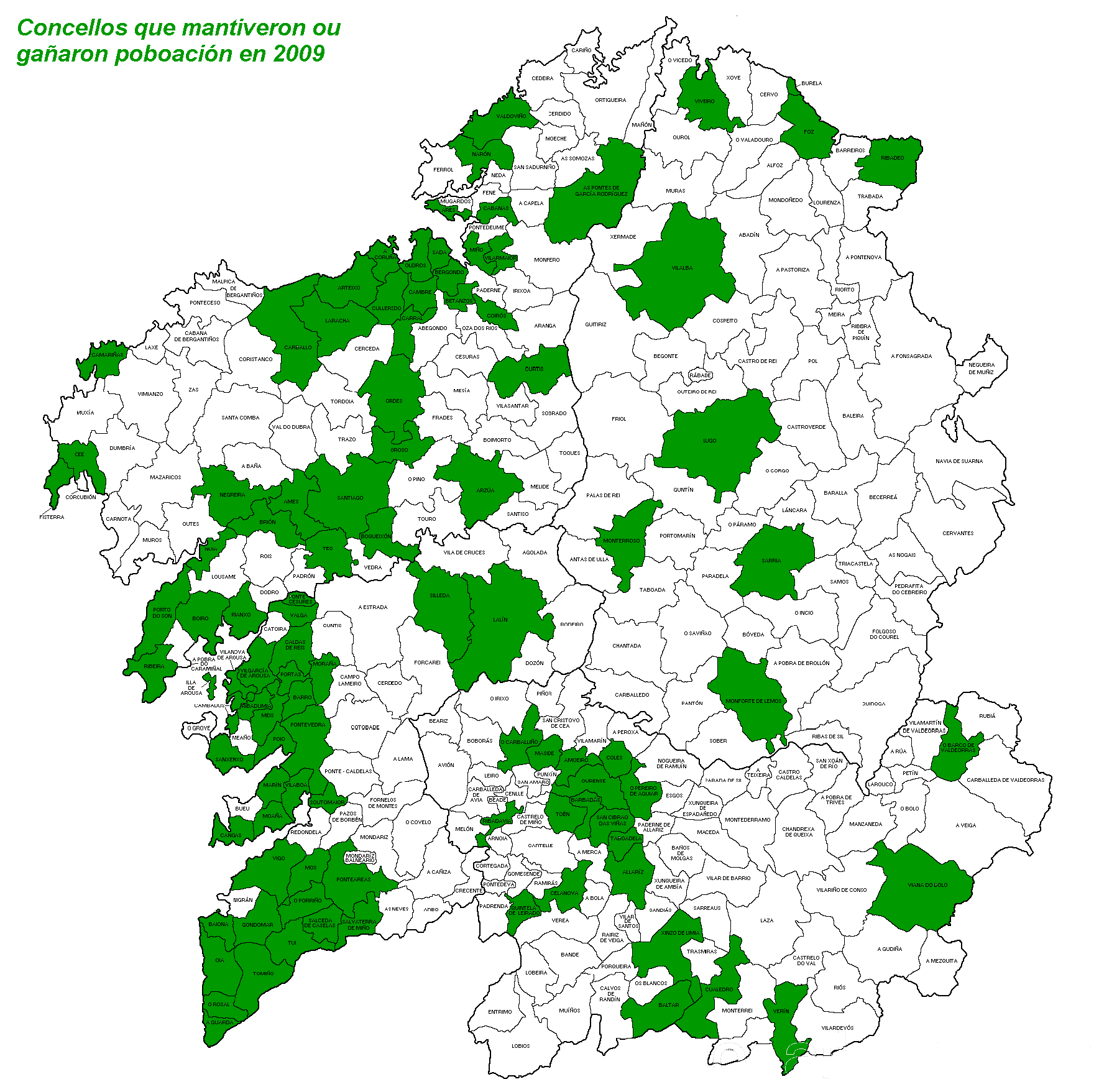 Población de Galicia 2009