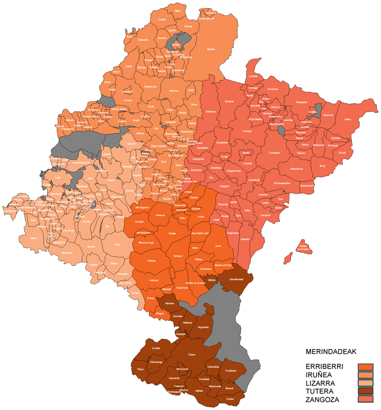 Merindades y municipios de Navarra 2007