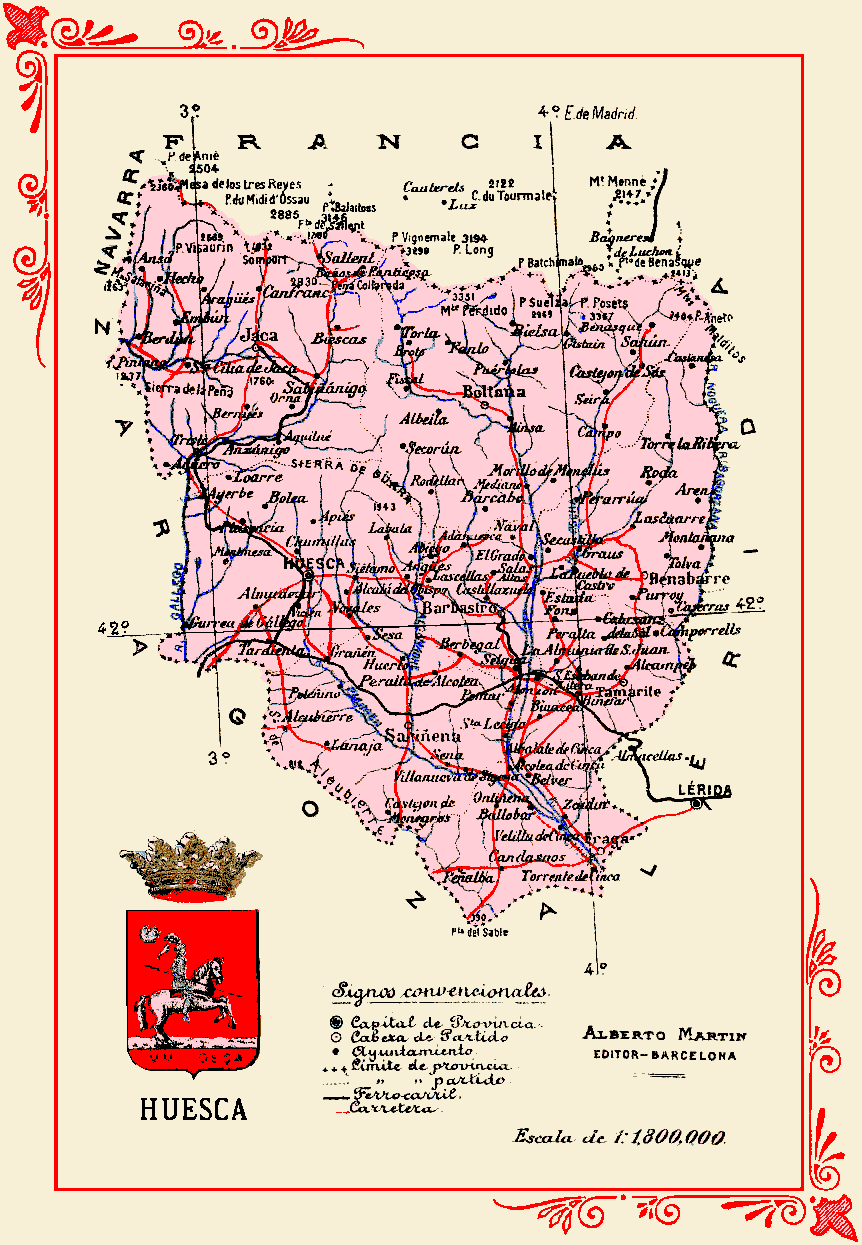 La Provincia de Huesca hacia 1900