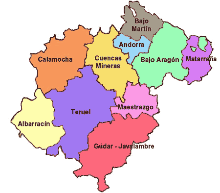 Comarcas de la Provincia de Teruel