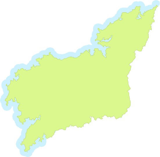 Mapa mudo de la Provincia de La Coruña