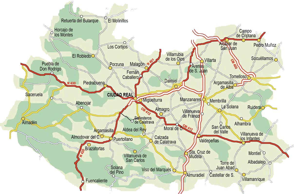 Mapa de la Provincia de Ciudad Real