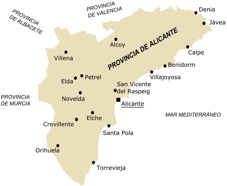 Ciudades de la provincia de Alicante 2005