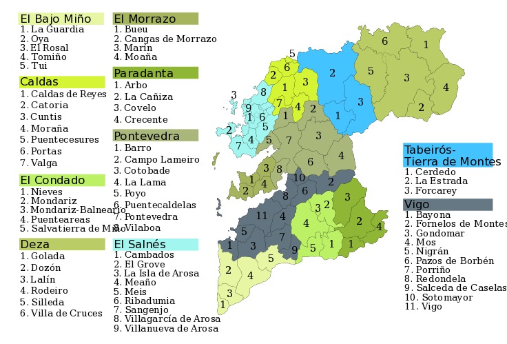 Mapa municipal de la Provincia de Pontevedra 2003