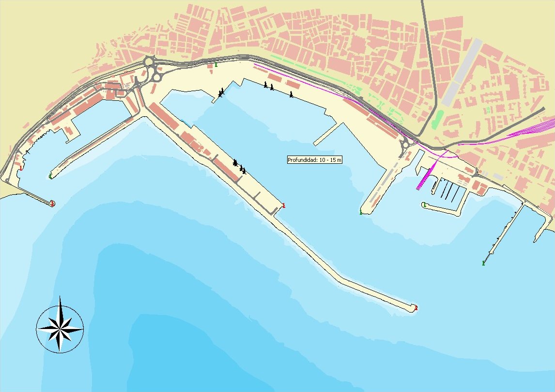 Mapa del puerto de Almería