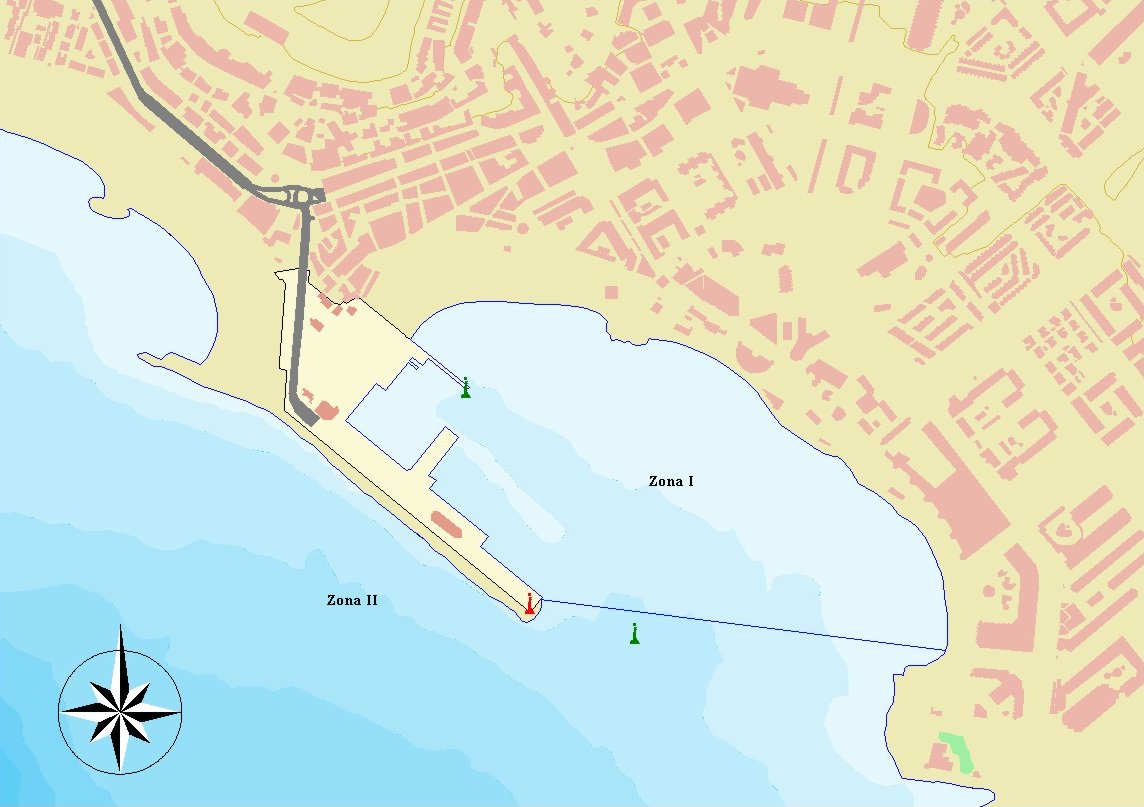 Mapa del puerto de Los Cristianos