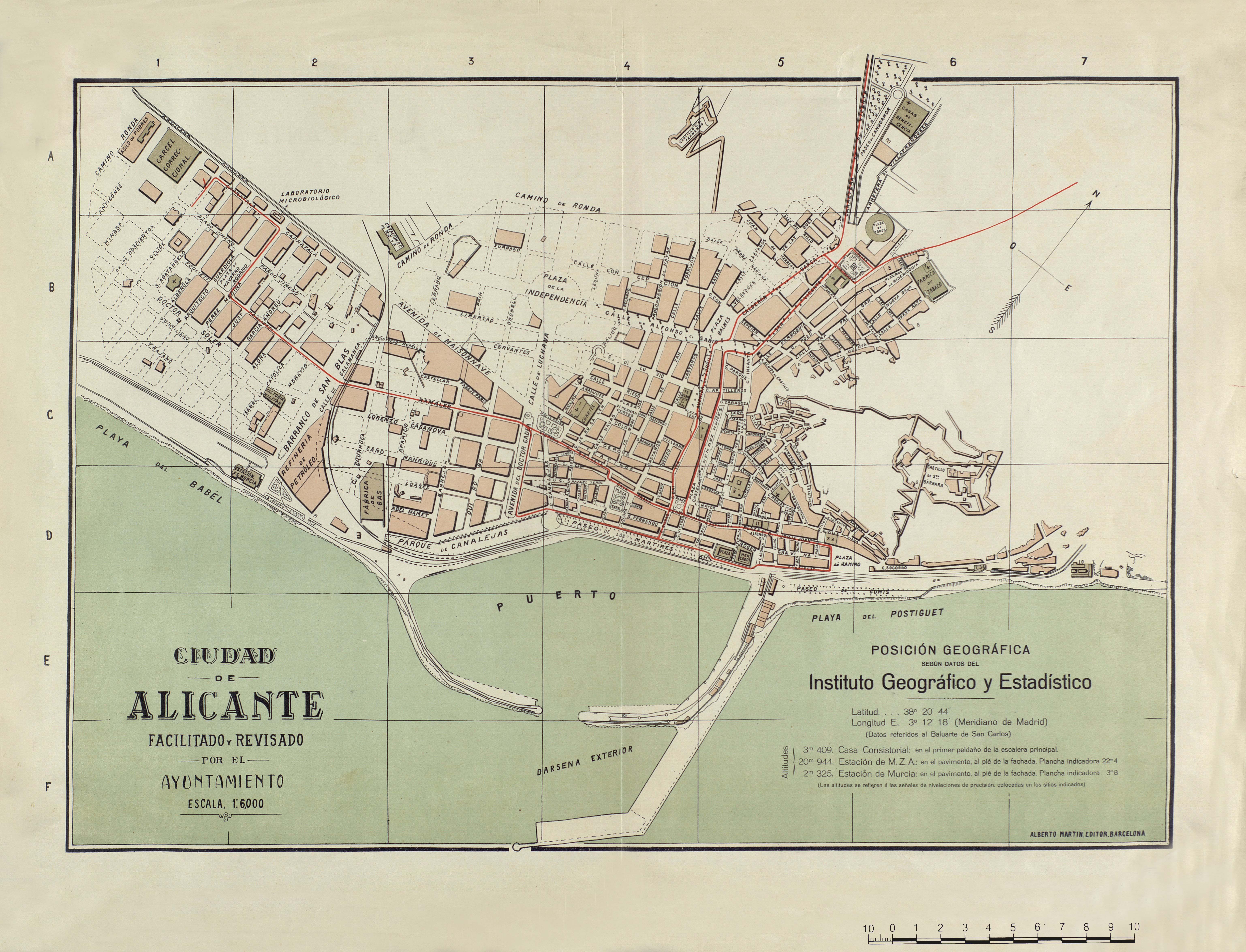 Plano de Alicante