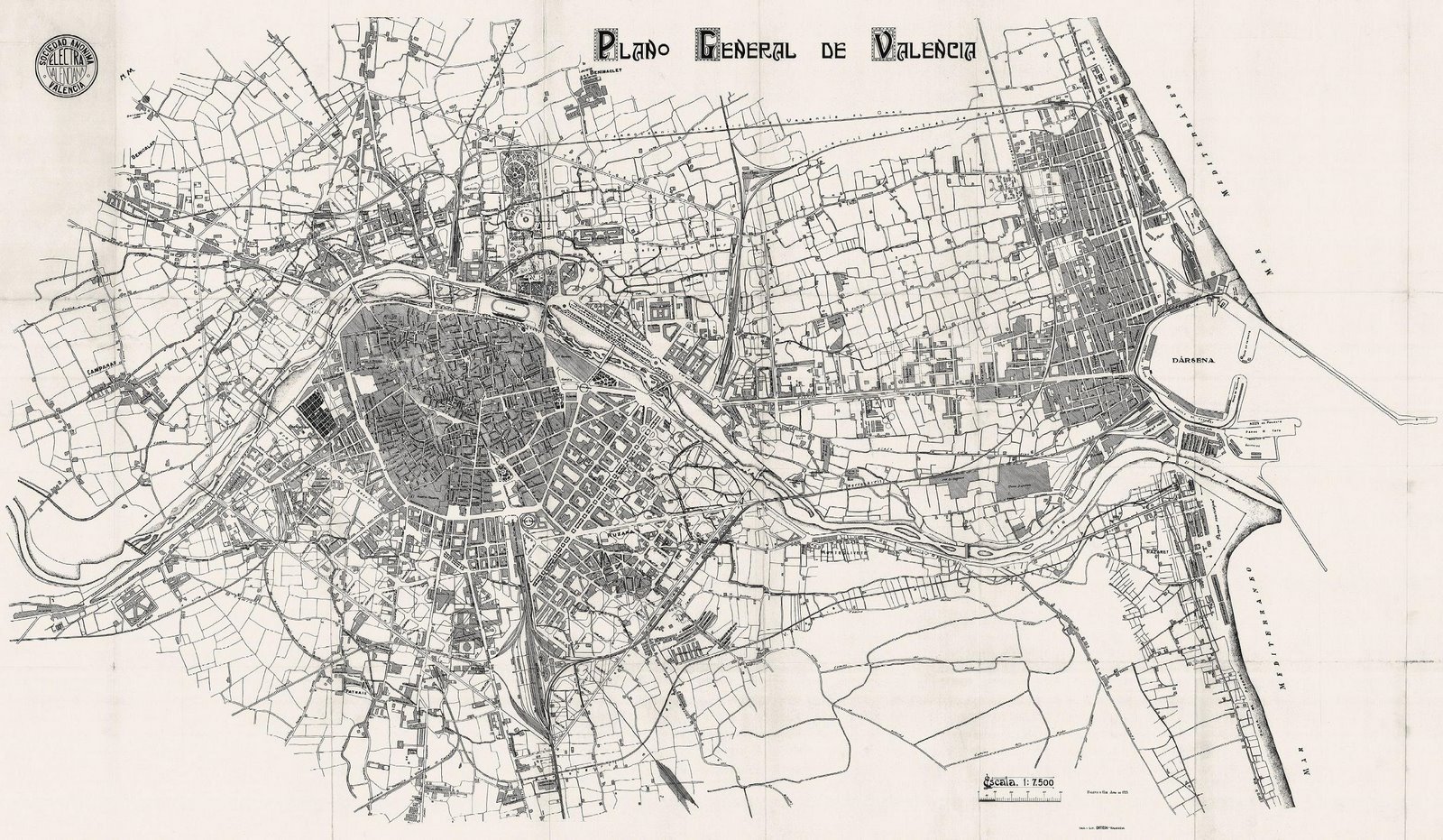 Plano general de Valencia 1925