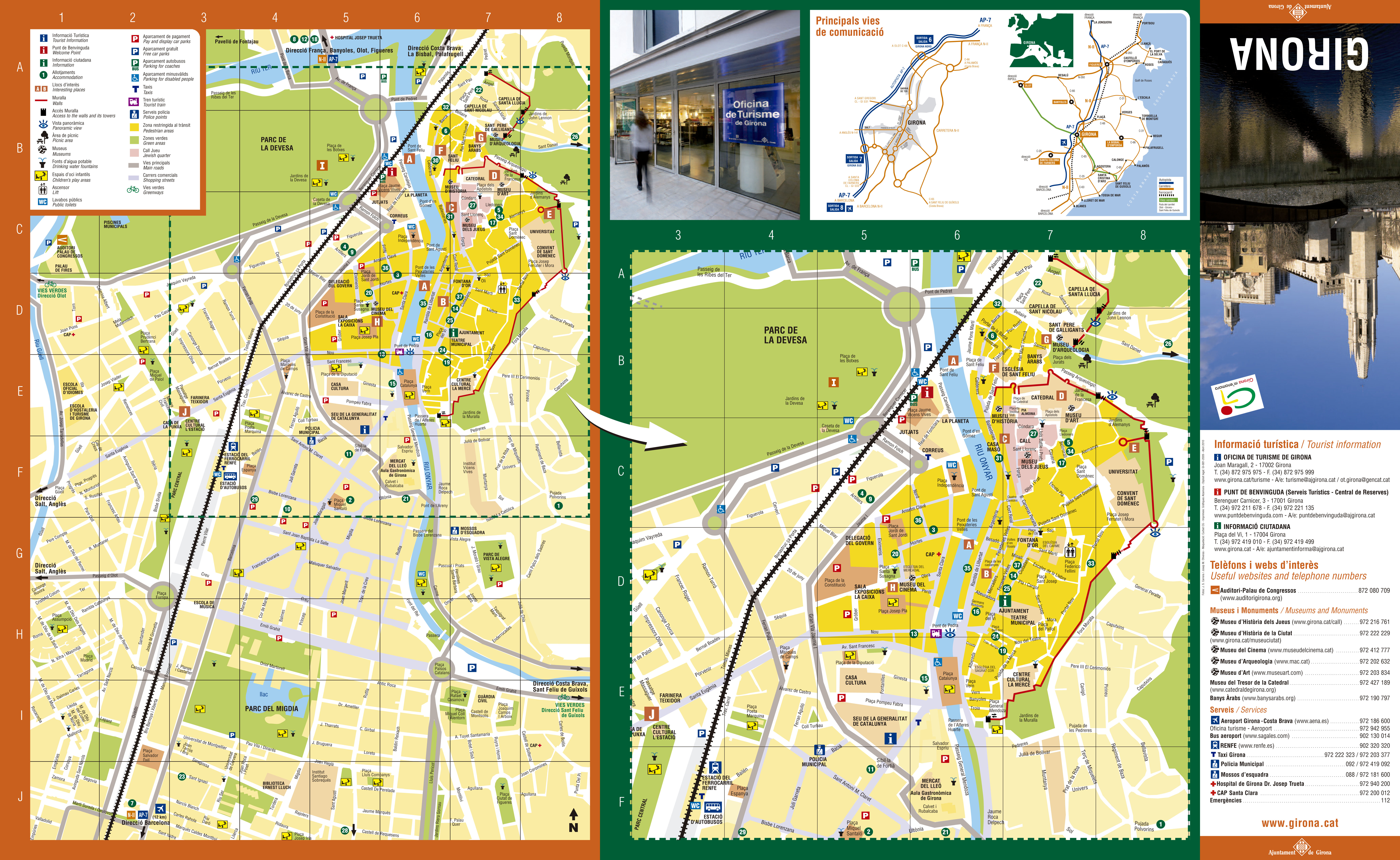 Mapa turístico de Gerona 2010