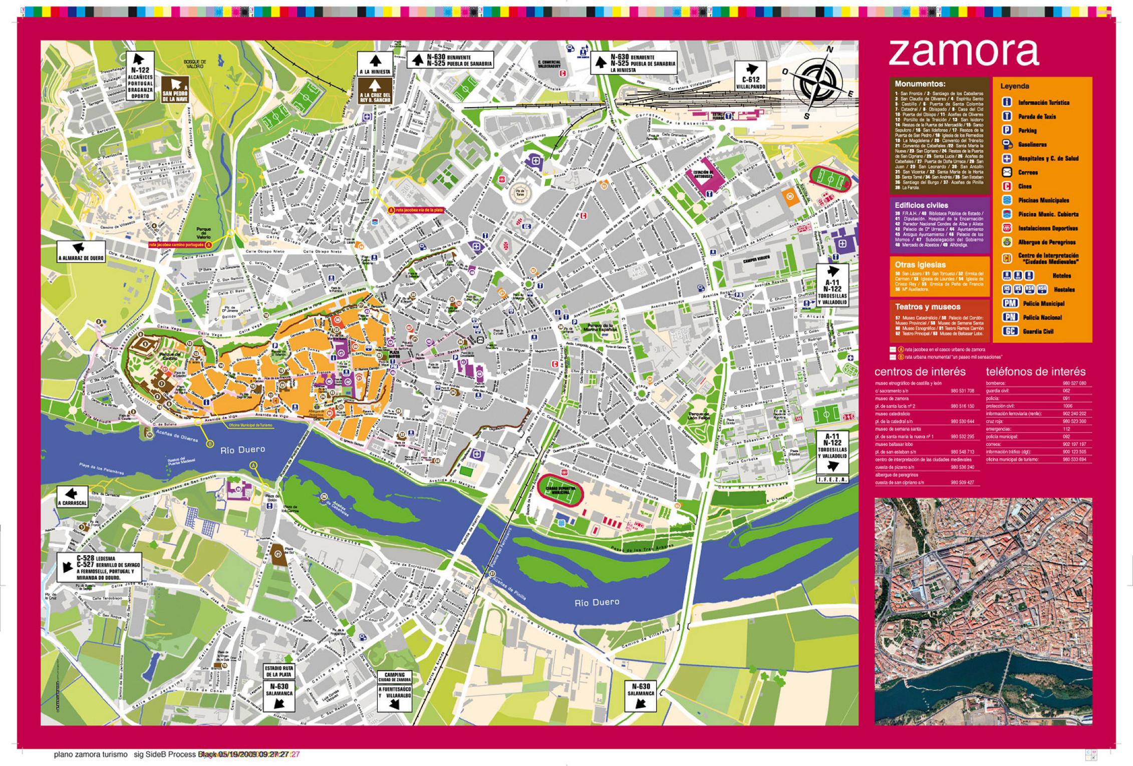 Mapa turístico de Zamora 2009