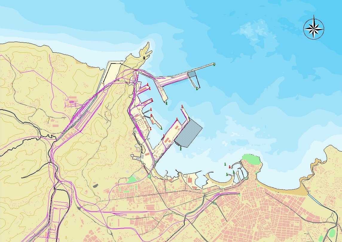 Mapa del puerto de Gijón