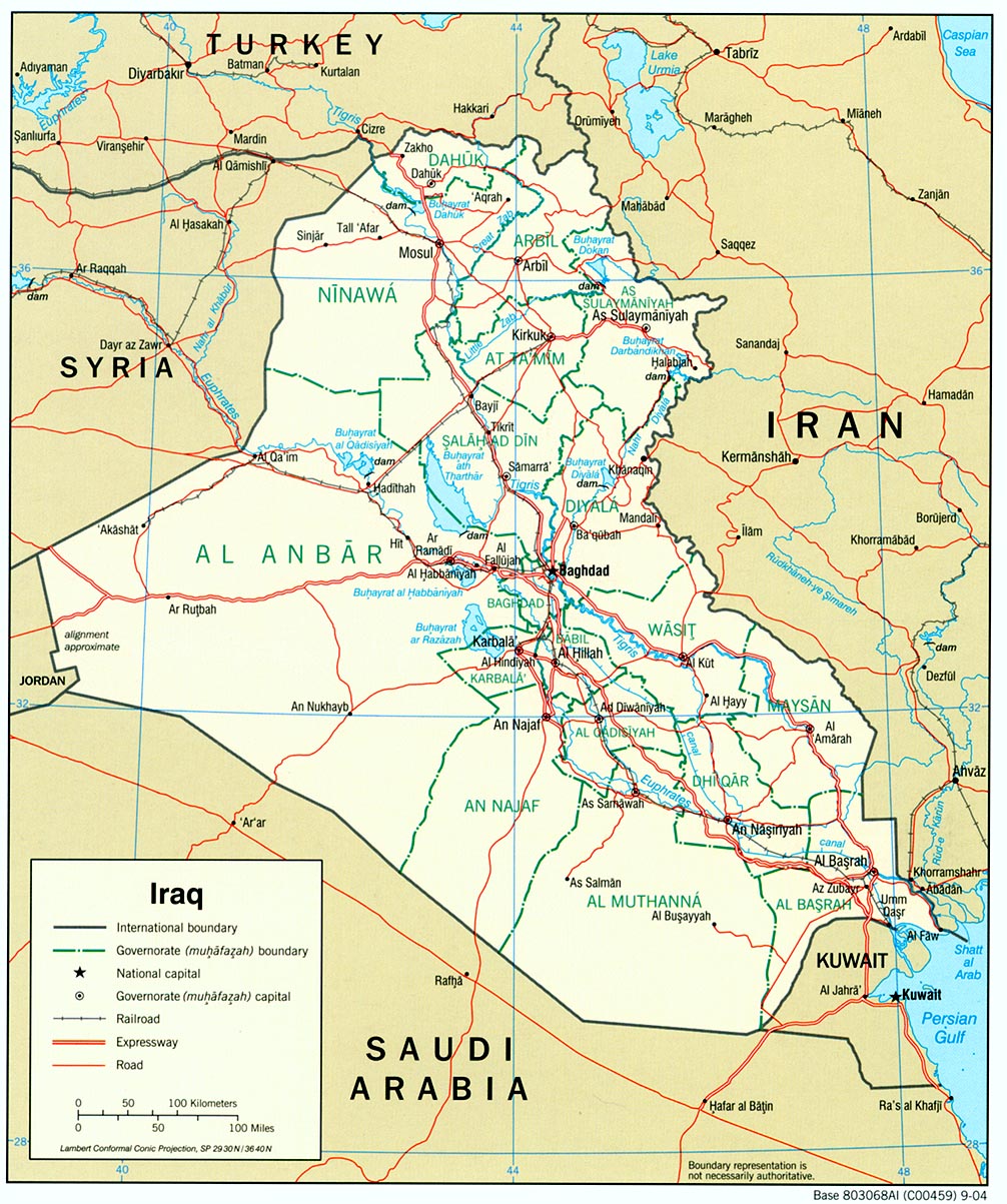 Mapa Político de Irak 2004