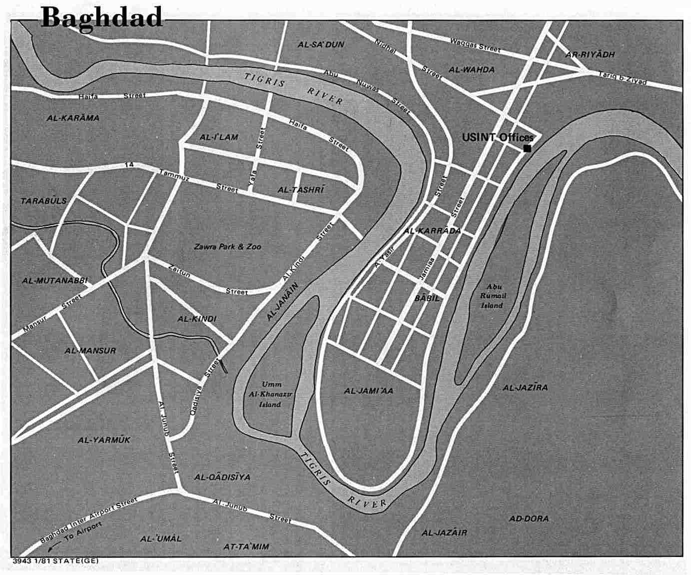 Mapa de Bagdad 1981