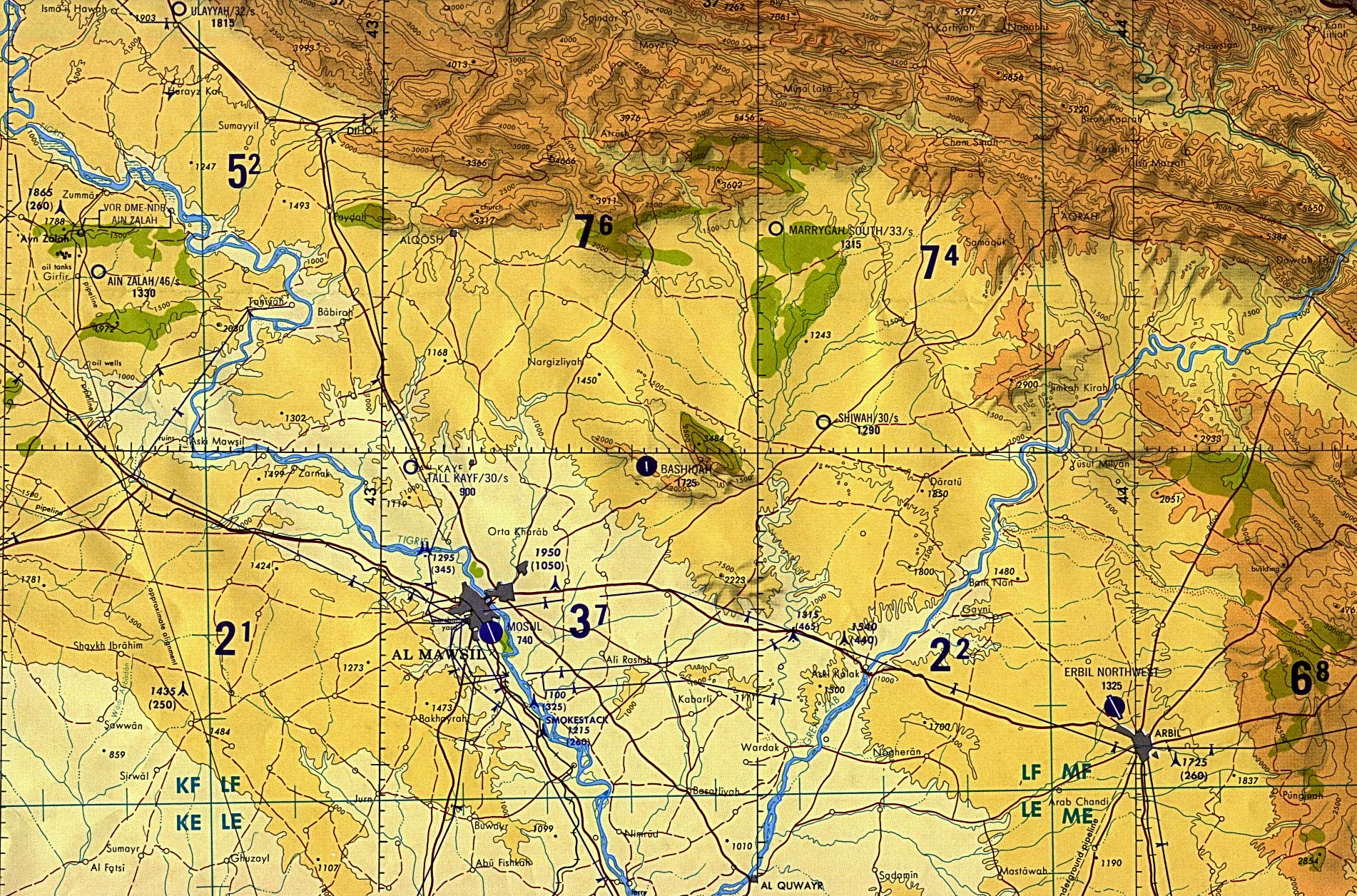 Región de Mosul y Erbil, norte de Irak 1989