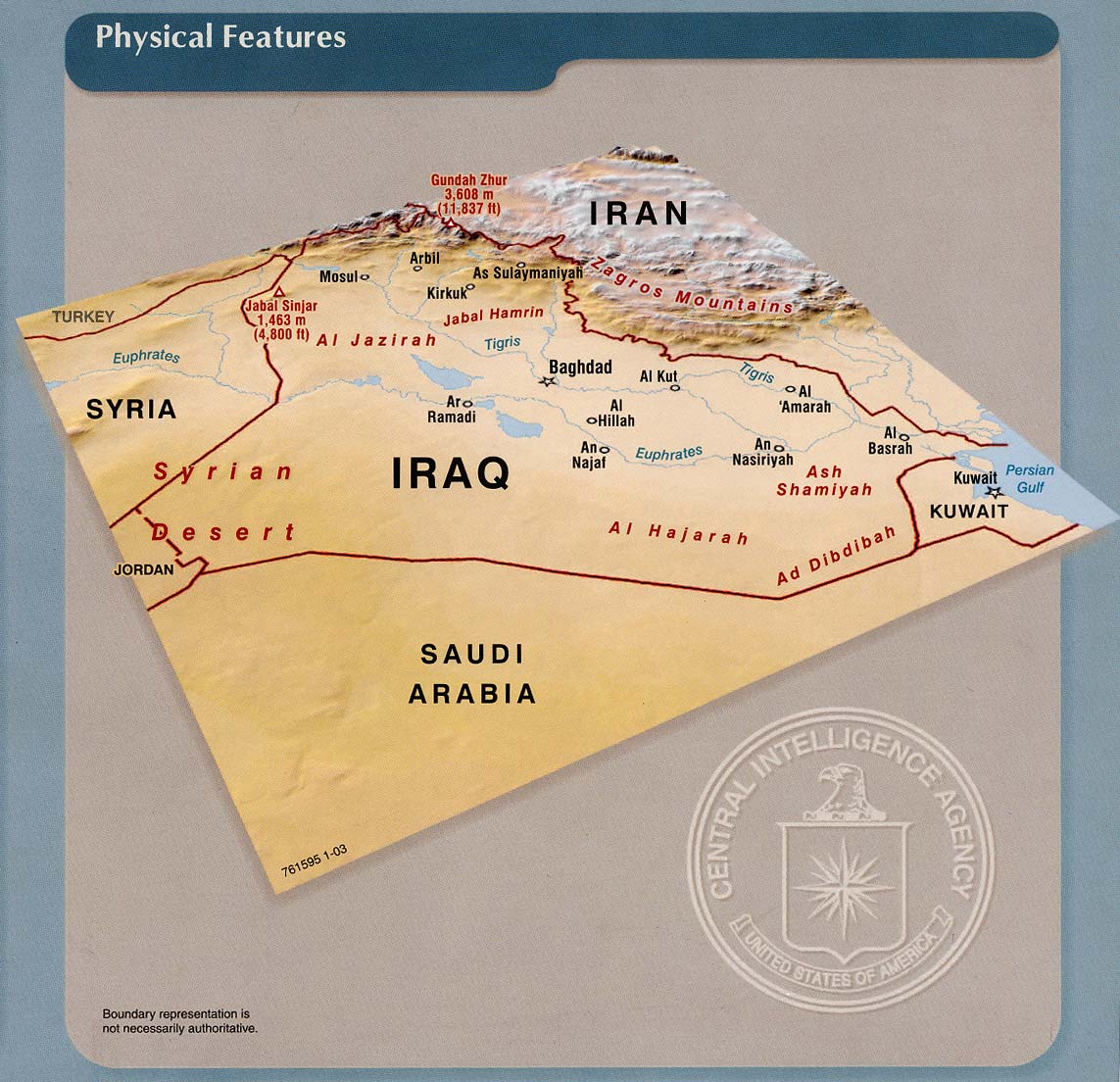 Características físicas de Irak 2003