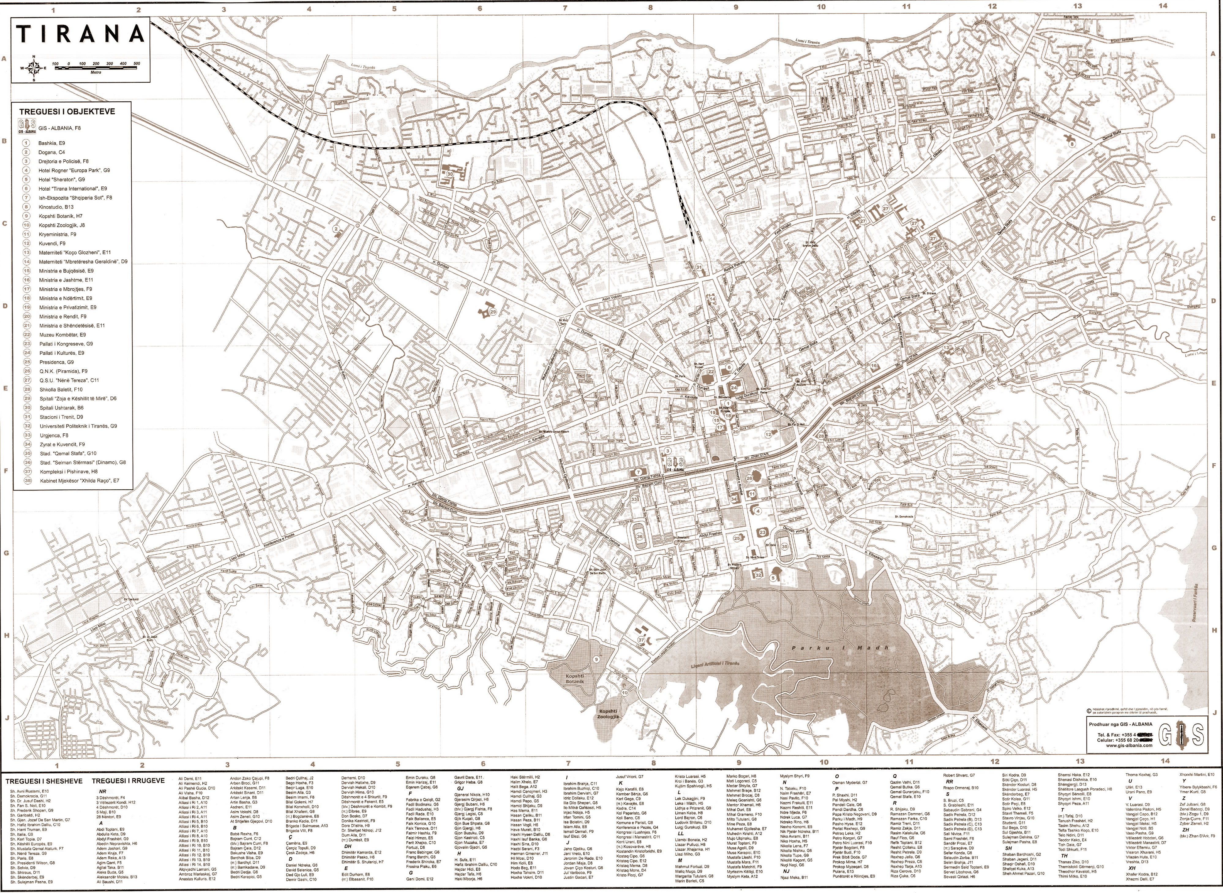 Mapa de Tirana