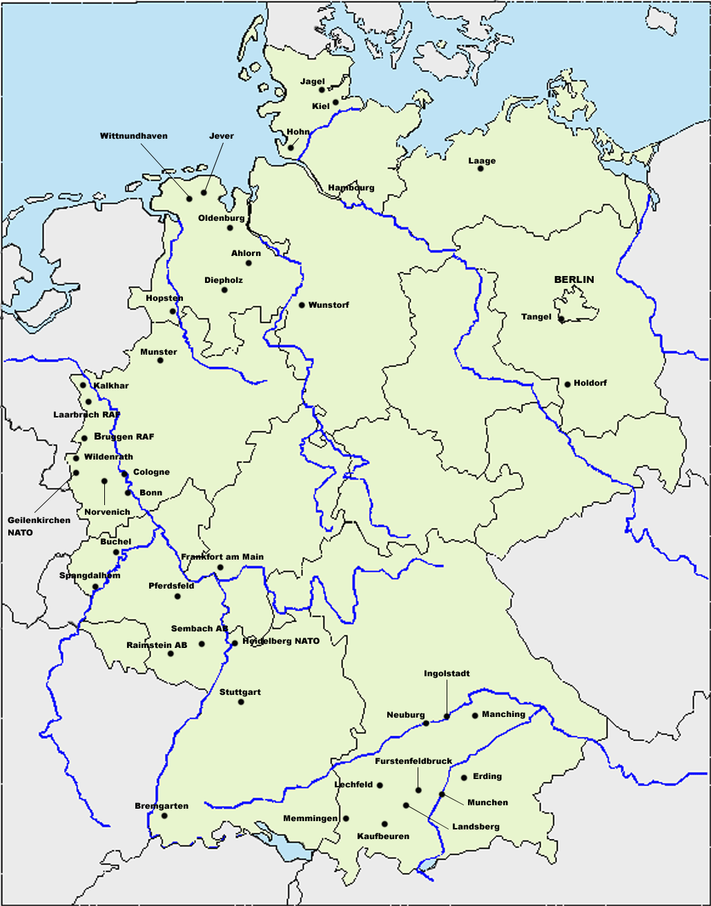 Bases de las Fuerzas aereas en Alemania