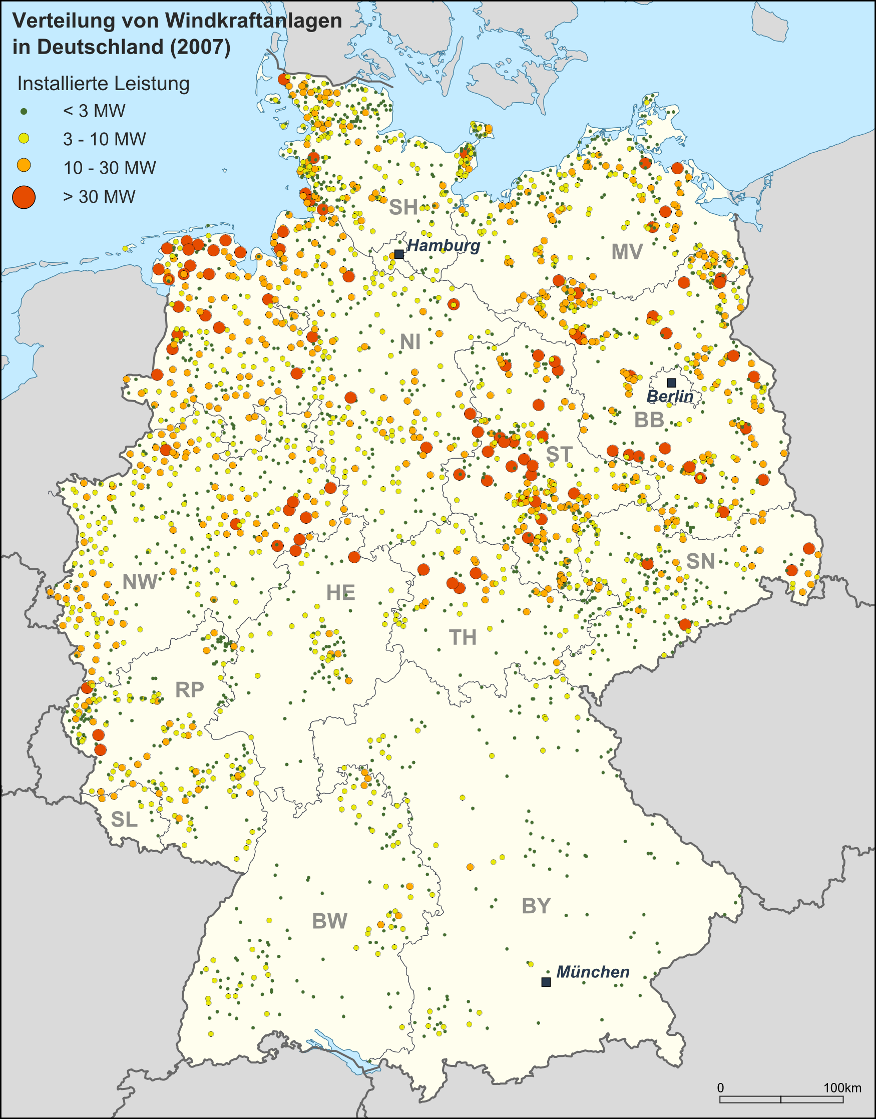 Parques eólicos de Alemania 2008