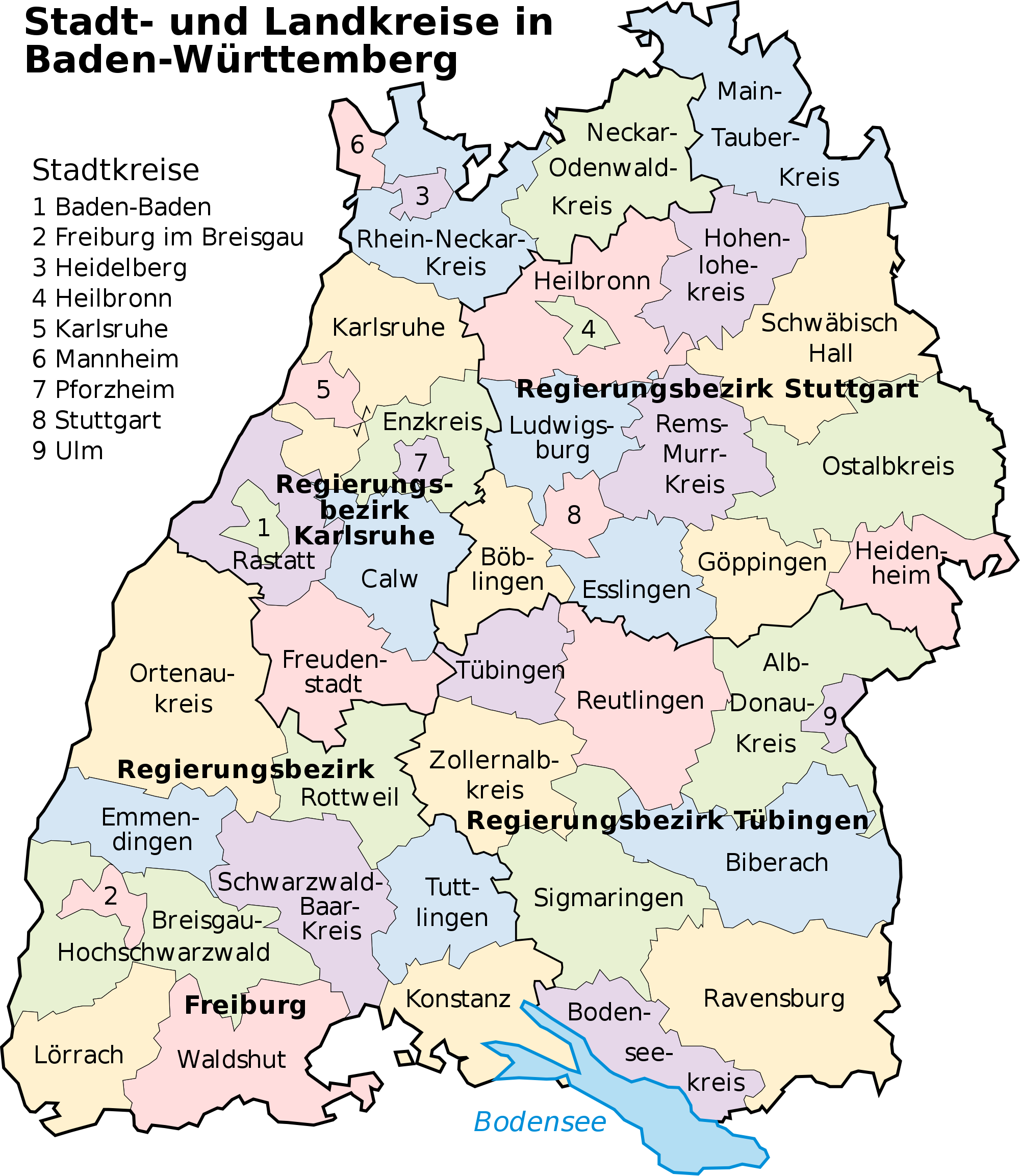 Mapa de Baden-Wurtemberg 2008