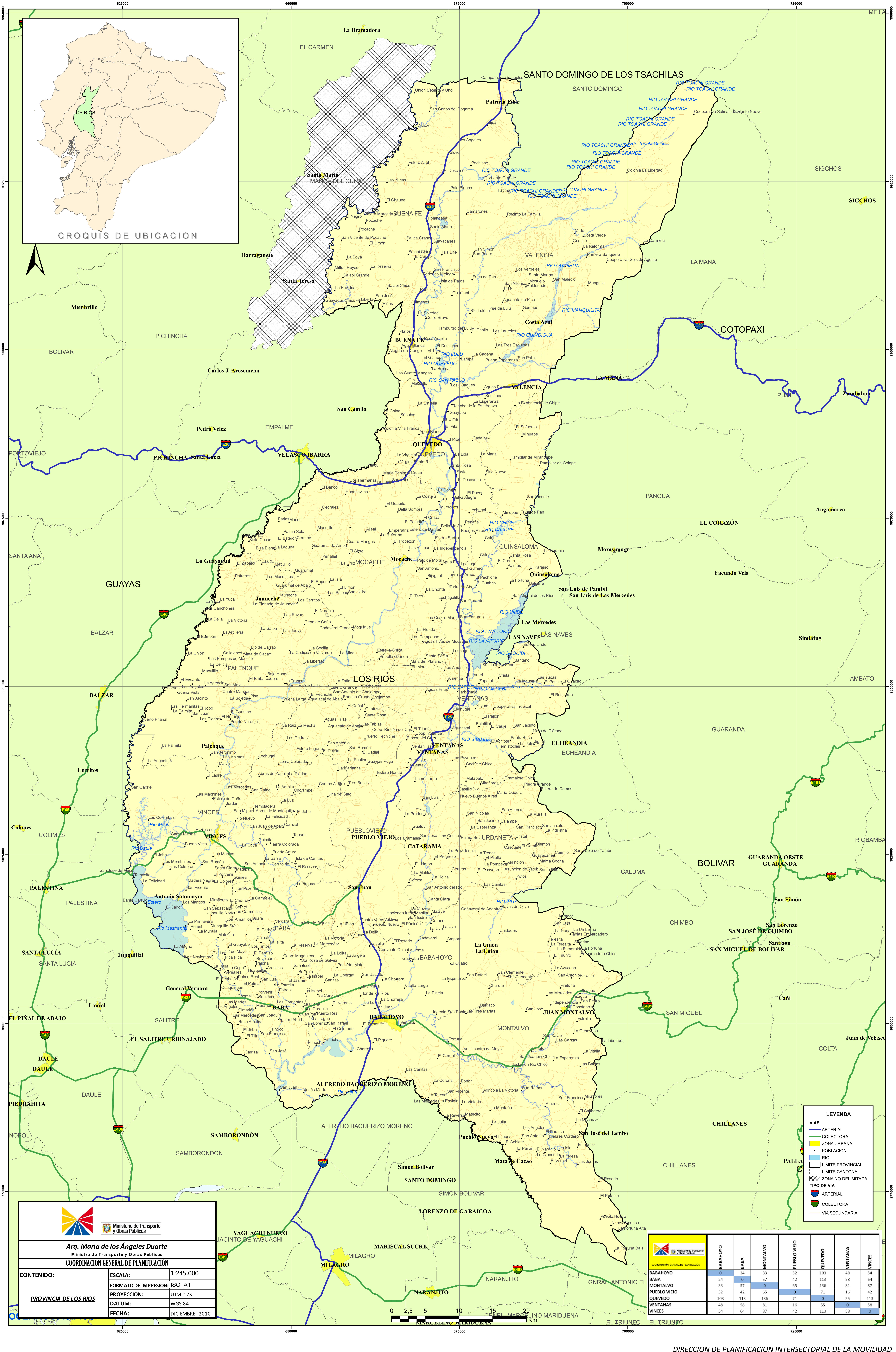 Mapa de Los Ríos 2010