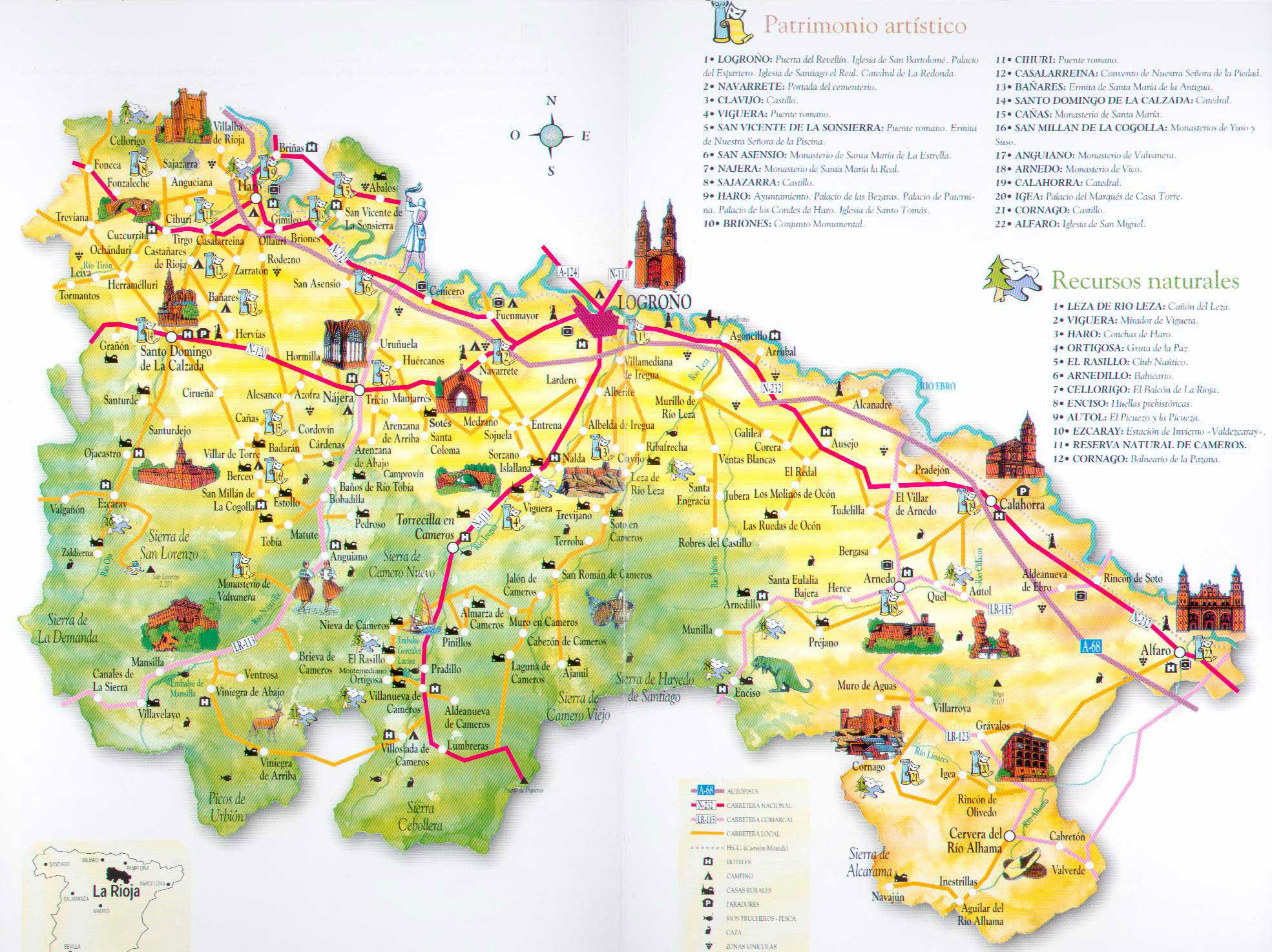 Mapa turístico de La Rioja