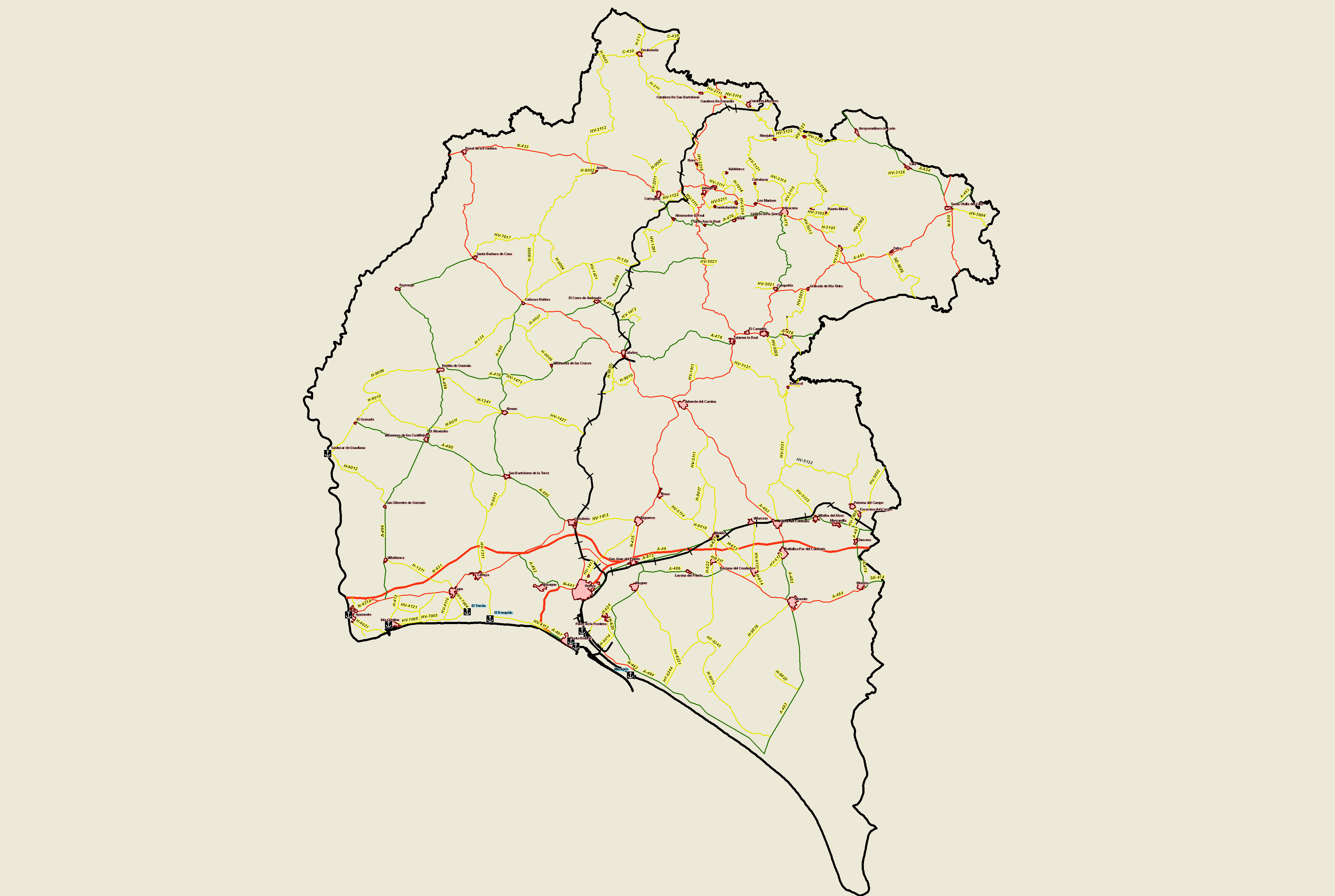Transportes y comunicaciones en la provincia de Huelva 2008