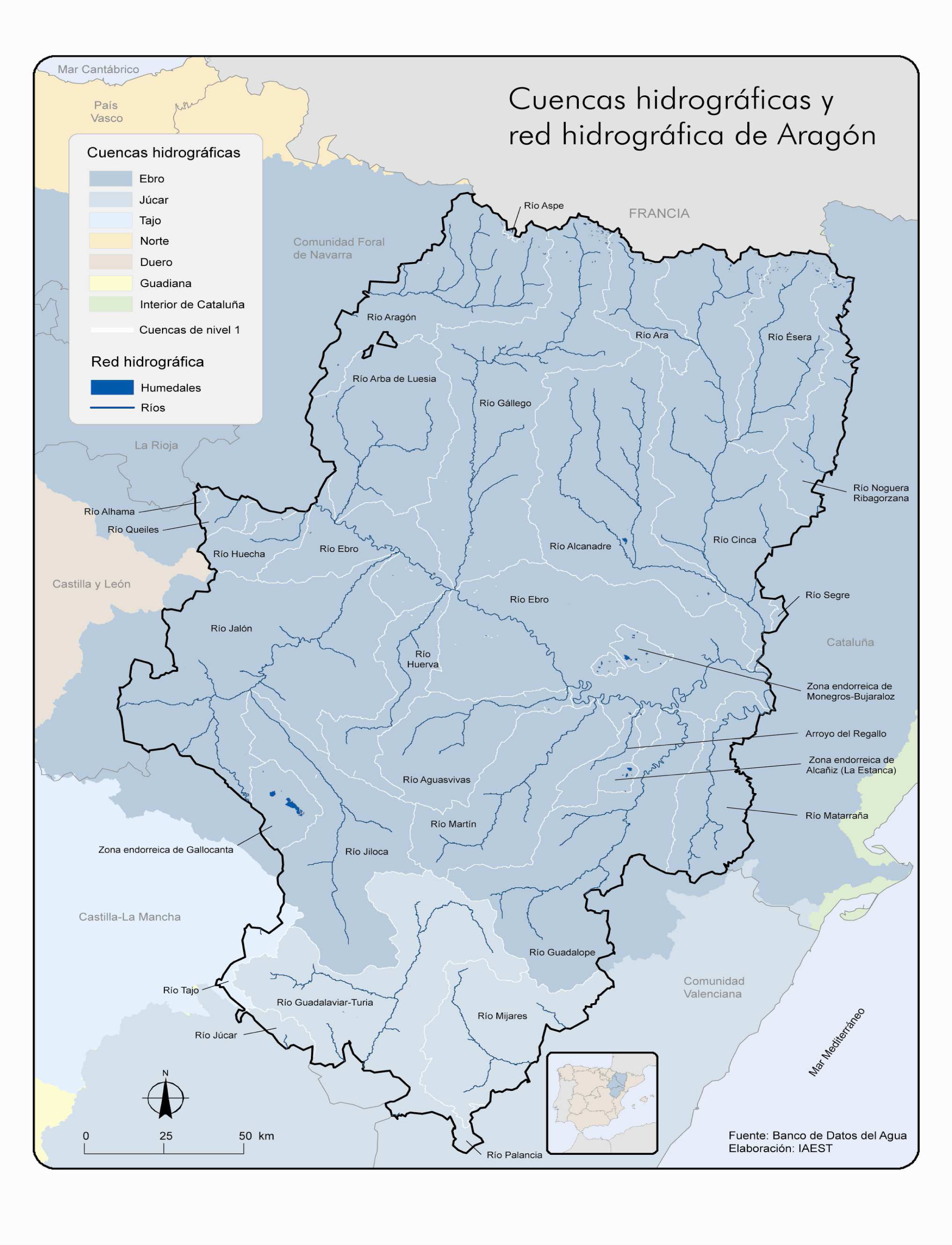 Deflector Especificidad Botánica Mapa de Cuencas hidrográficas y red hidrográfica de Aragón - mapa.owje.com