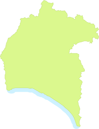 Mapa mudo de la provincia de Huelva