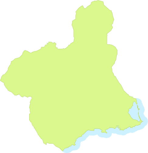 Mapa mudo de la Región de Murcia