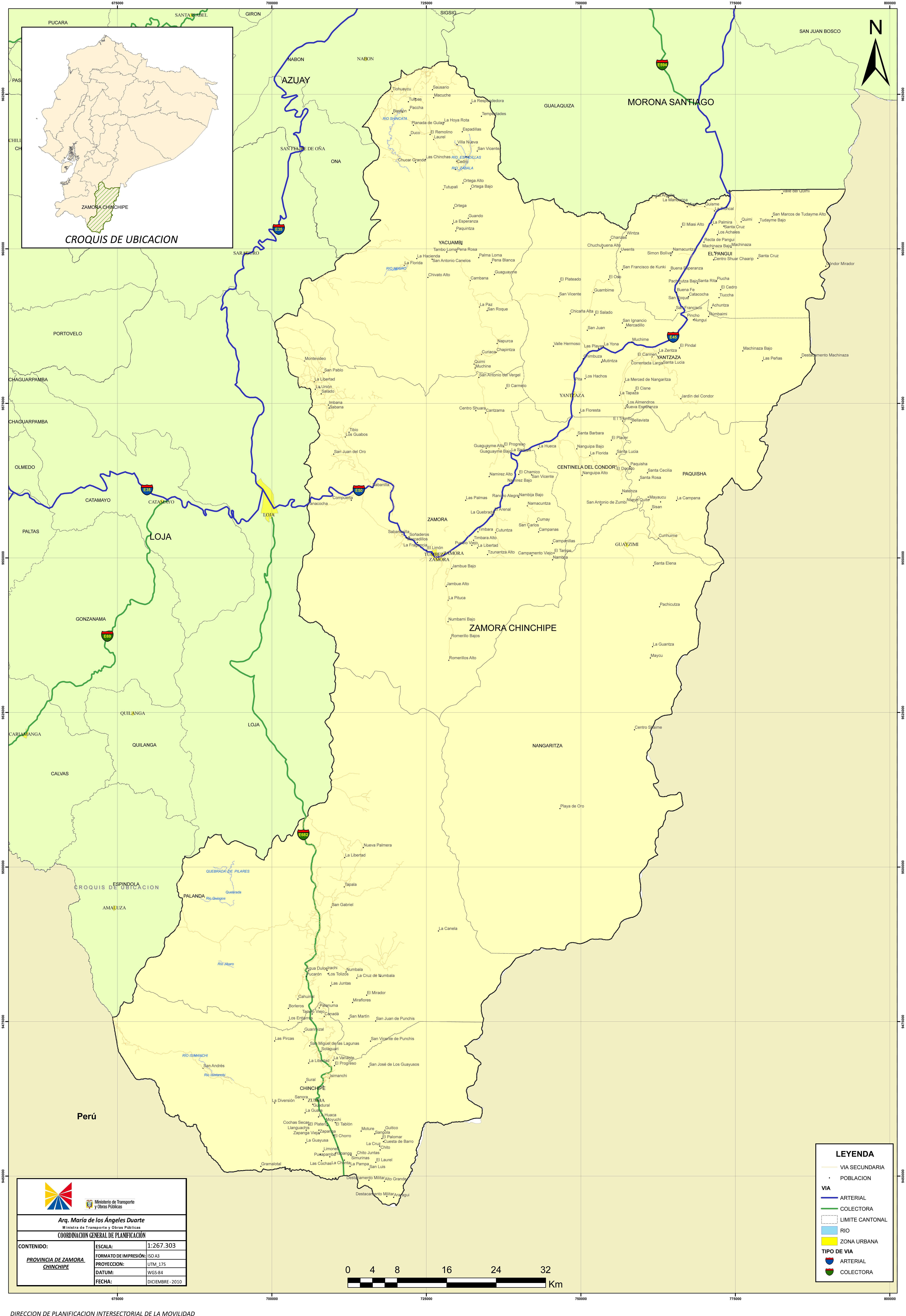 Mapa de Zamora Chinchipe 2010