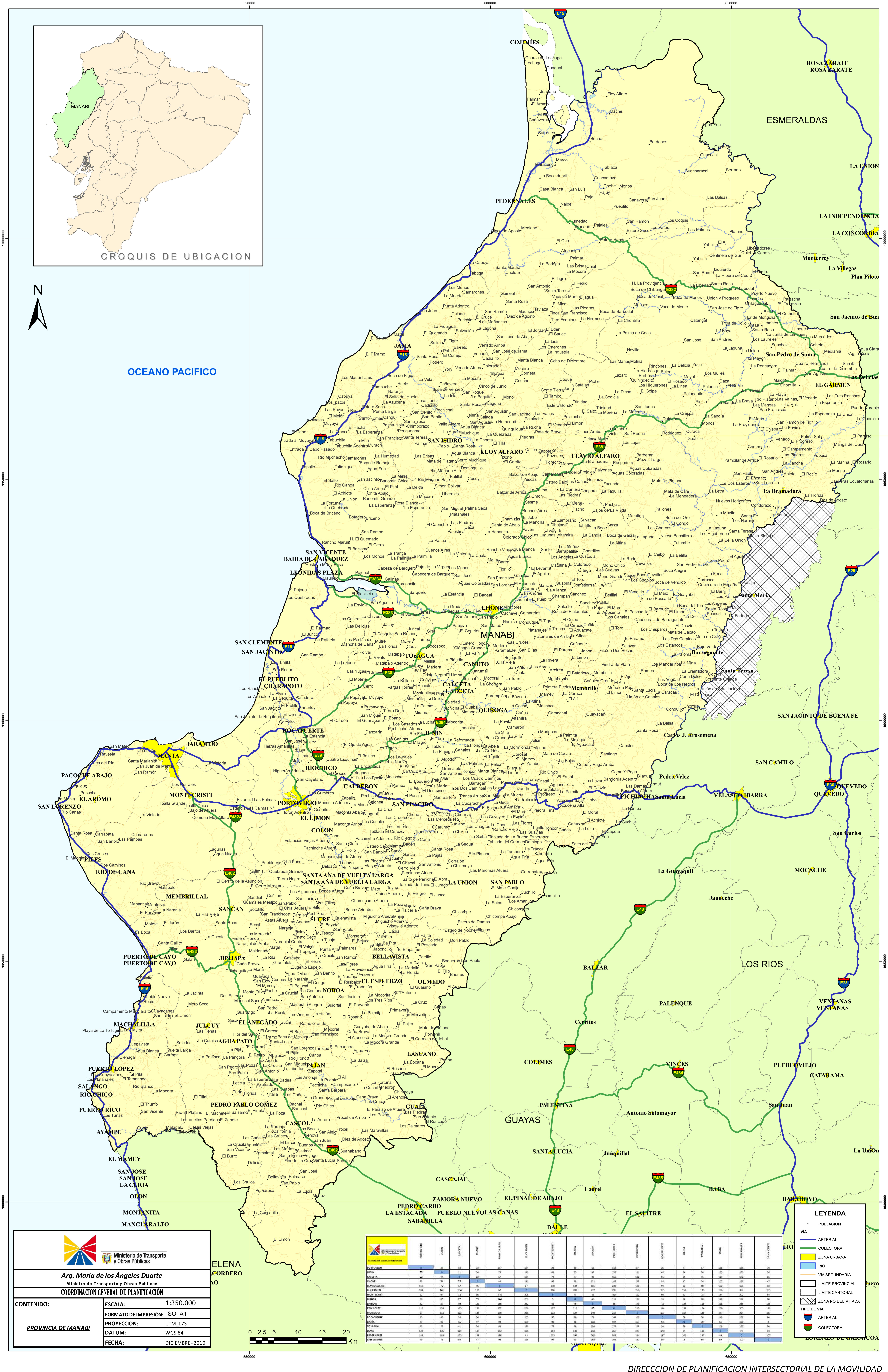 Mapa de Manabí 2010