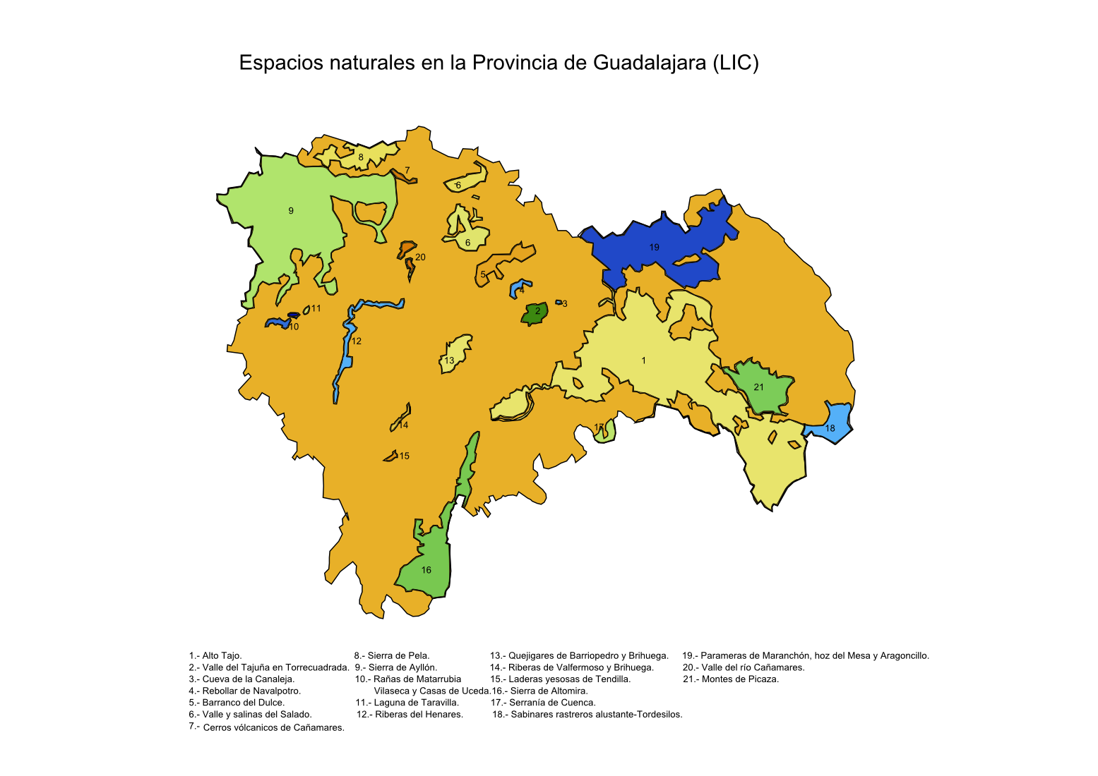 Lugares de Importancia Comunitaria (LIC) en la Provincia de Guadalajara 2008