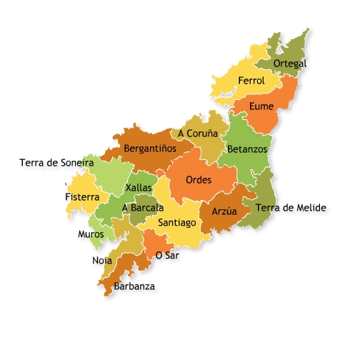 Comarcas de la Provincia de La Coruña