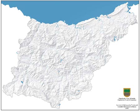 Mapa físico de Guipúzcoa