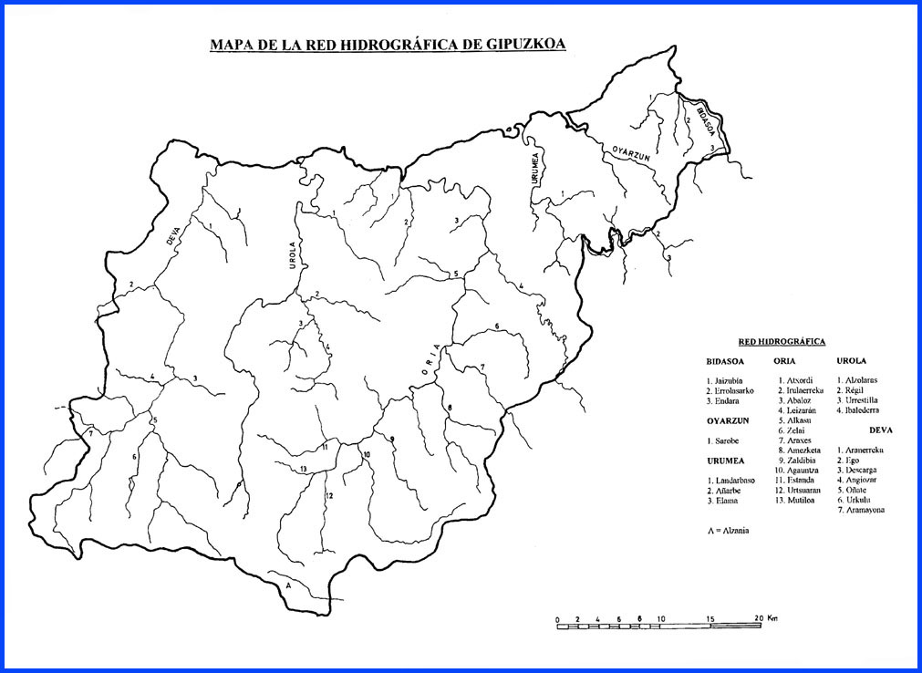 Red hidrográfica de Guipúzcoa