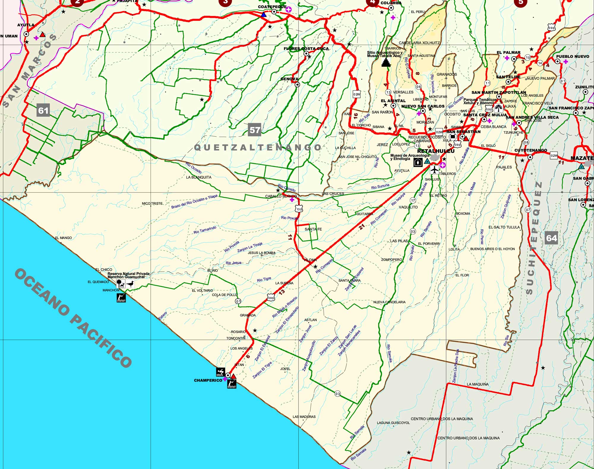 Mapa De Retalhuleu 5993