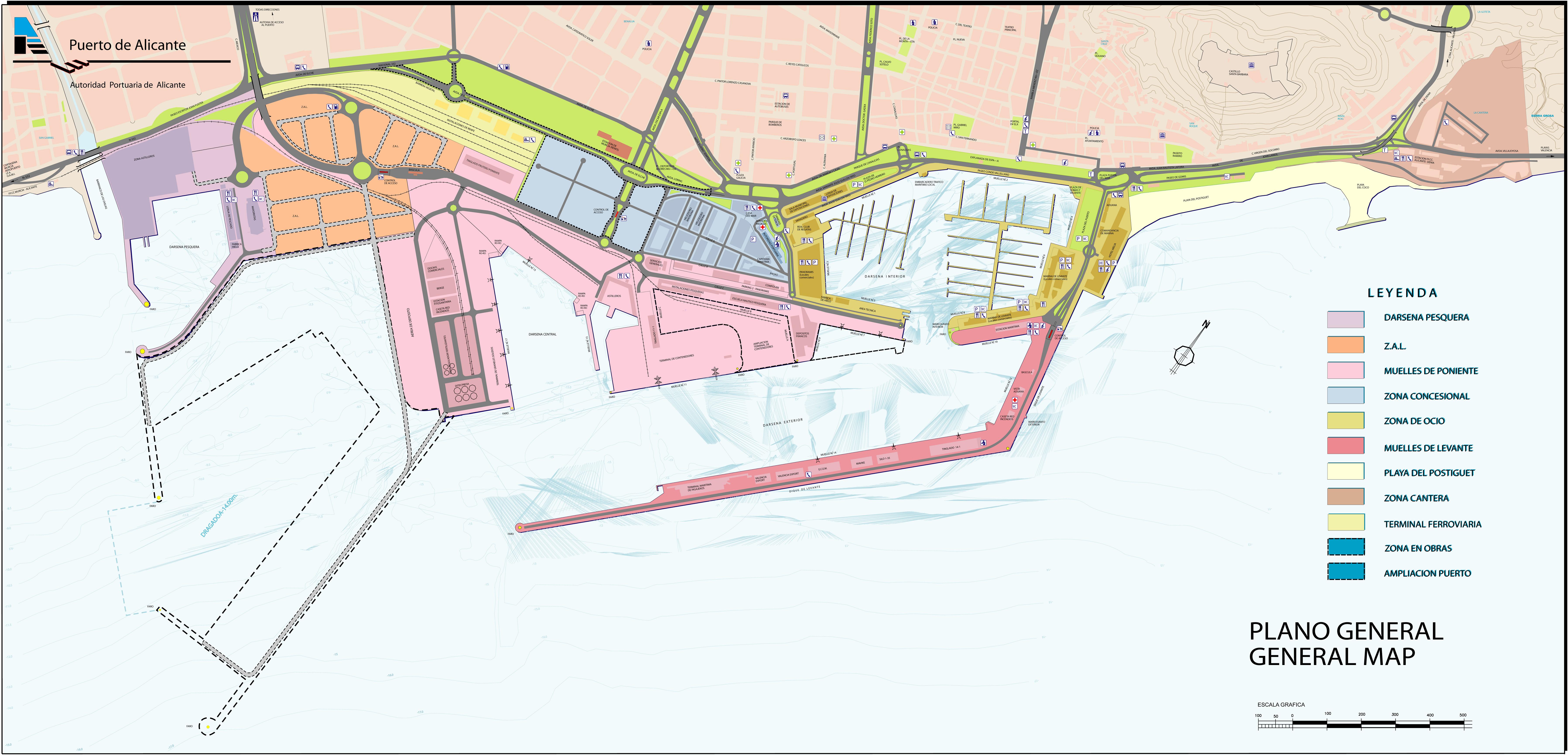 Plano del puerto de Alicante