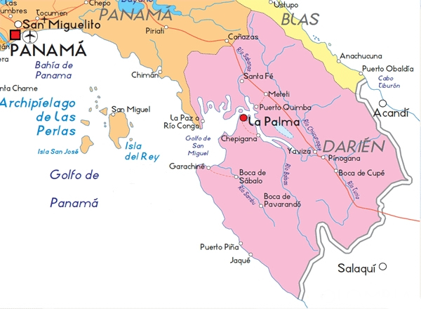 Mapa de Darién