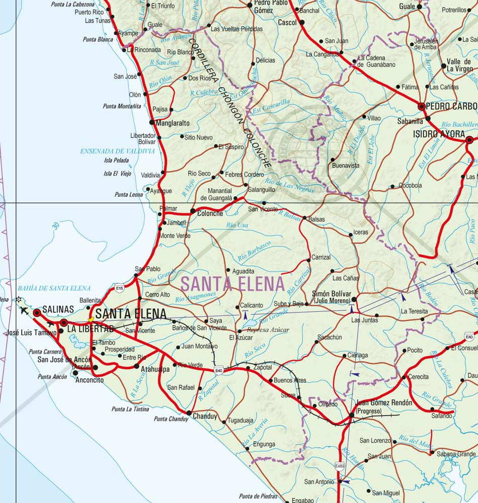 Mapa físico de Santa Elena 2011