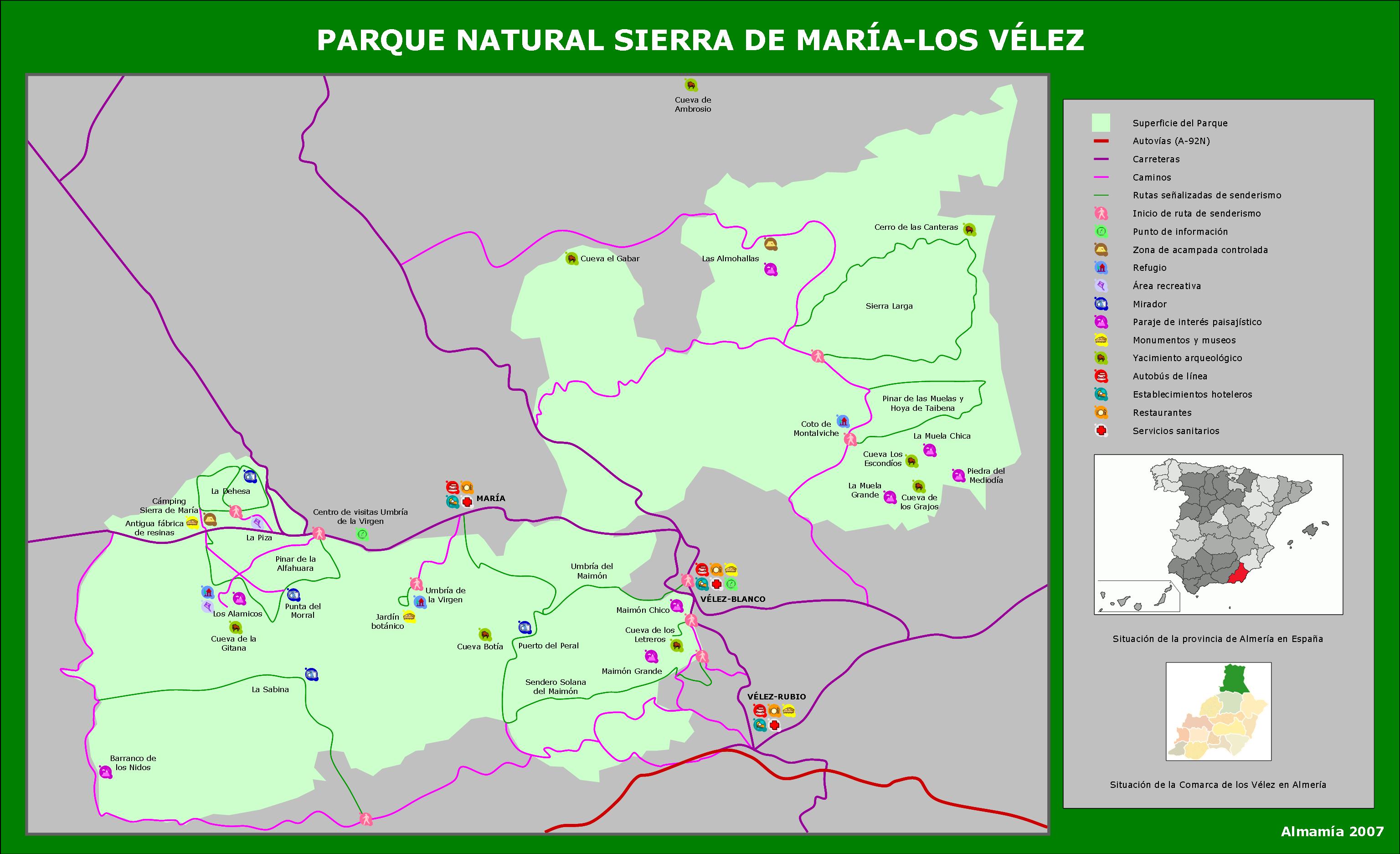 Croquis del Parque Natural Sierra de María-Los Vélez 2007