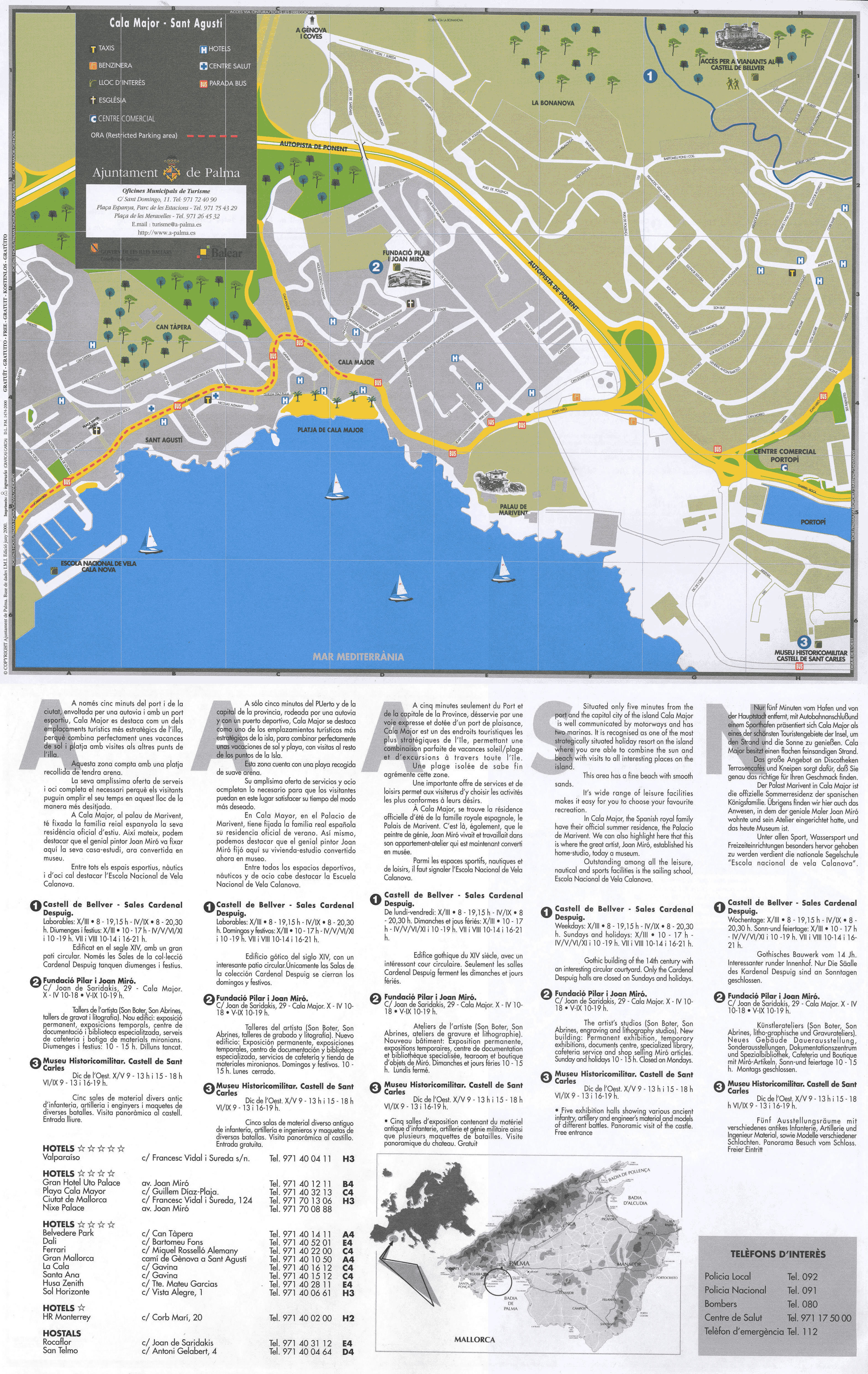 Mapa de los barrios de Cala Major y San Agustín 2000