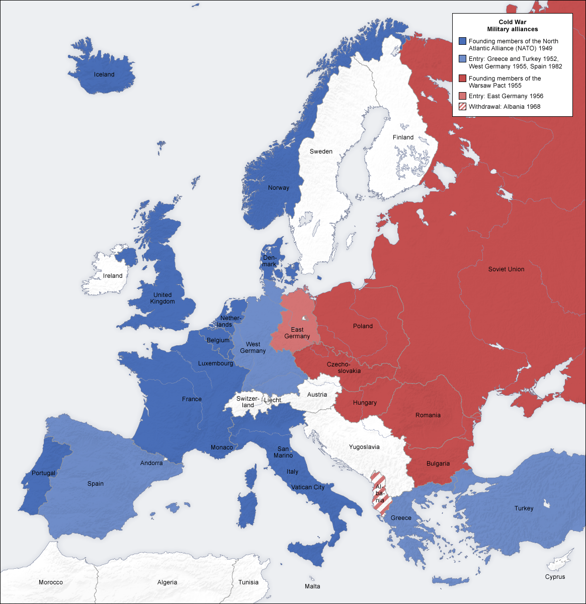 Alianzas militares de la Guerra Fría en Europa