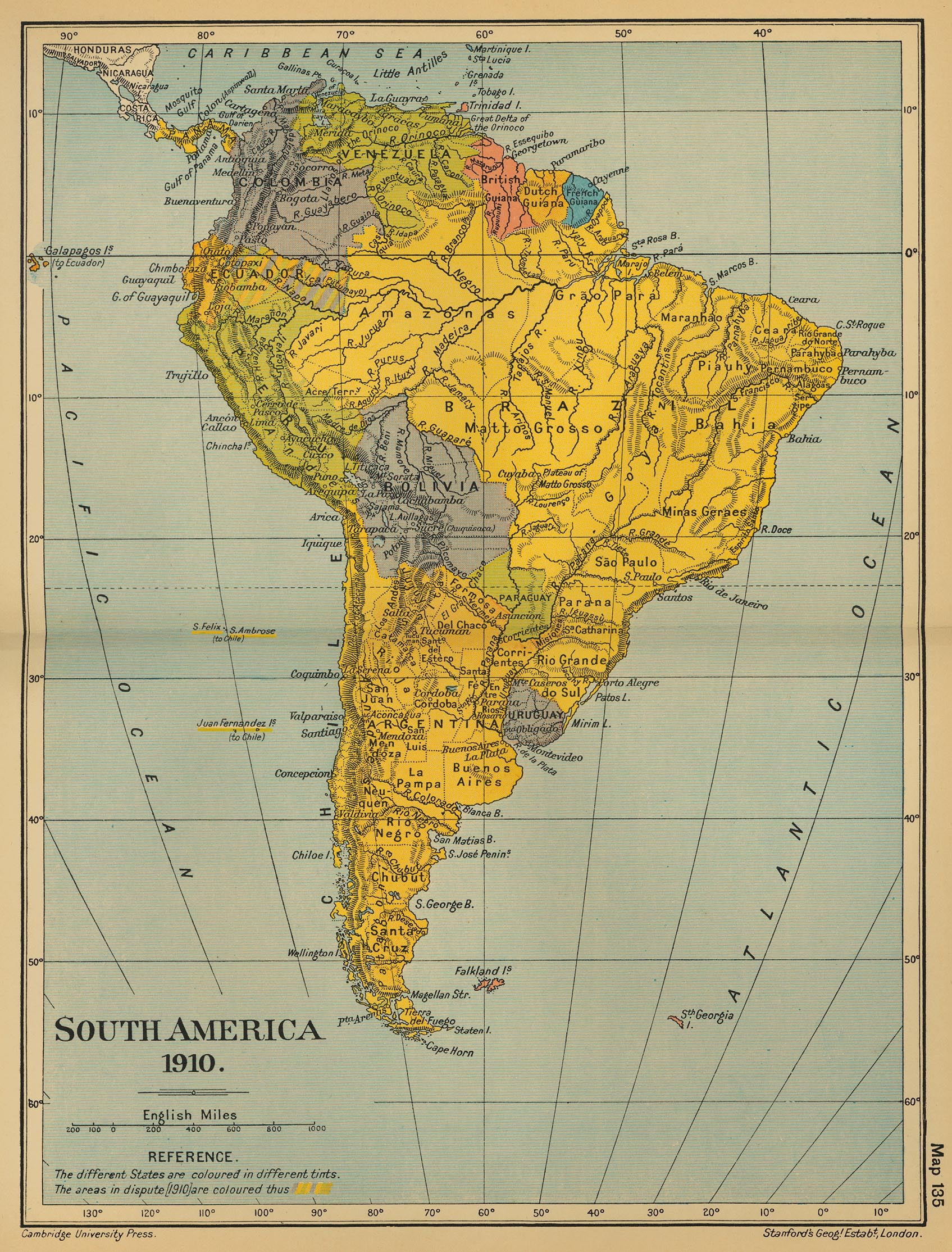 América del Sur en 1910