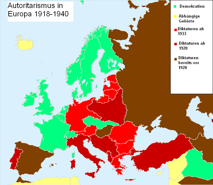 Autoritarismo en Europa de 1918 hasta 1939