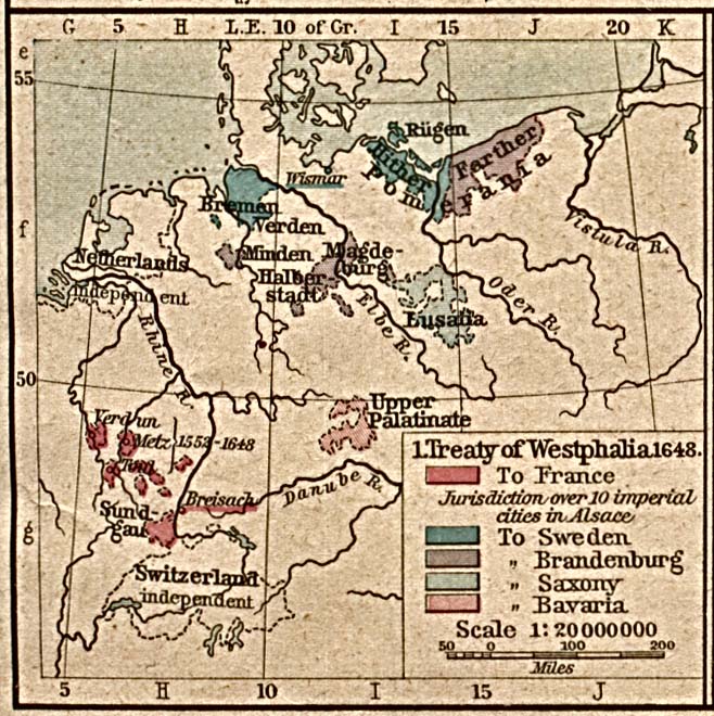 Cambios territoriales en Europa, Paz de Westfalia 1648